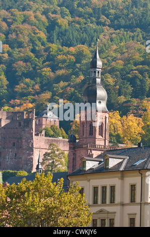 Vue de la vieille ville de Heidelberg Philosophenweg l, Heidelberg, Allemagne. Banque D'Images