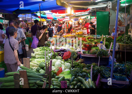 Marché alimentaire à Hong Kong. 27-Aug-2012 Banque D'Images