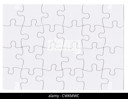 Puzzle en blanc qui est vide et isolé Banque D'Images