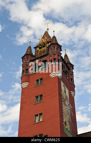 Hôtel de ville de Bâle (Rathaus), la Tour de Suisse. Banque D'Images