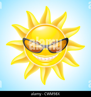 Avec des lunettes de soleil mignon. Personnage de dessin pour la conception Banque D'Images