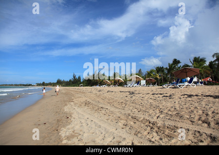 Plage, Isla Verde, San Juan, Puerto Rico, Etats-Unis, Caraïbes Banque D'Images