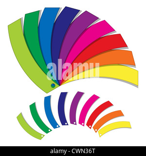 Palette de couleurs à l'arrière-plan blanc, abstract vector art illustration Banque D'Images