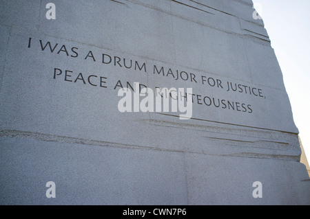 L'inscription sur la controversée Martin Luther King Jr Memorial à Washington DC Banque D'Images