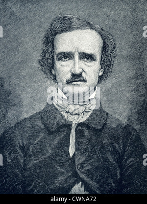 Edgar Allen Poe (1809-1849) était un écrivain, poète, et critique littéraire et aligné avec le mouvement romantique américain. Banque D'Images