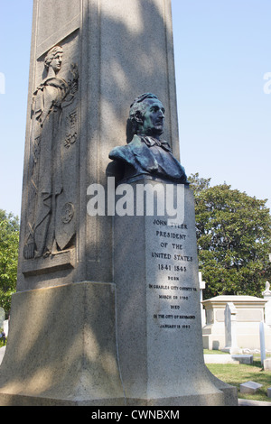 Le président John Tyler's tombe du cimetière d'Hollywood à Richmond, Virginie, USA Banque D'Images
