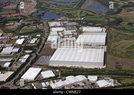 Vue aérienne de façon Brookfields Industrial Estate, Dearne Valley, Rotherham Banque D'Images