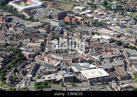 Vue aérienne du centre-ville de Rotherham Banque D'Images