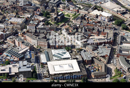 Vue aérienne du centre-ville de Rotherham Banque D'Images