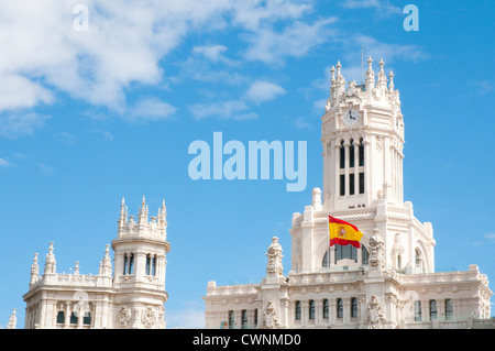 Cibeles Palace, voir de très près. Madrid, Espagne. Banque D'Images