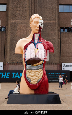 Statue de l'organisme humain en dehors de la Tate Modern Gallery de Londres sur la rive sud Banque D'Images