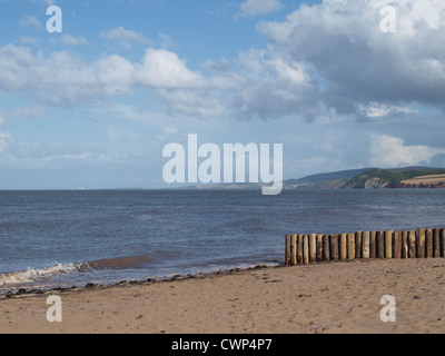 Plage de Dunster à au Canal de Bristol. Le Somerset. UK Banque D'Images