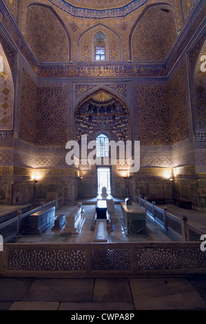 Guri Amir Mausoleum, intérieur, Samarkand, Ouzbékistan Banque D'Images