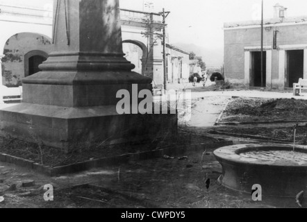 Guatemala Amérique Centrale Juillet 1947 architecture place du village Banque D'Images