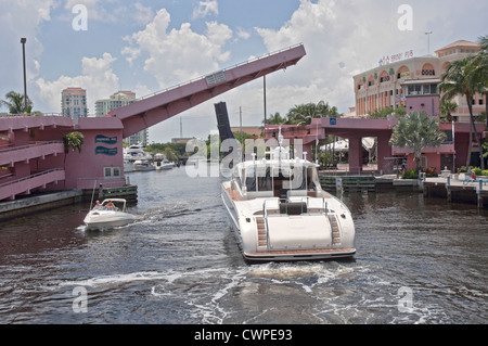 Andrews Avenue Pont sur la New River, Fort Lauderdale, Floride. Banque D'Images