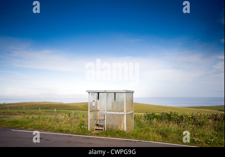 Un abri bus près de Uig sur l'île de Skye, Écosse, Royaume-Uni Banque D'Images