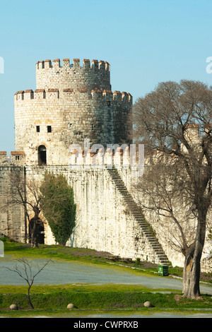 La Turquie, Istanbul, Yedikule, die 'Burg der Sieben Türme', liegt direkt an der Theodosianischen Landmauer Banque D'Images