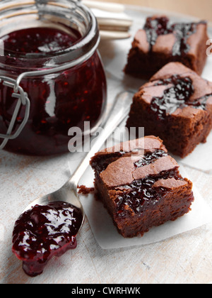 Brownies avec de la confiture Banque D'Images