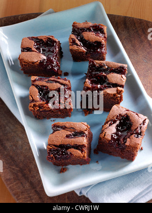 Brownies avec de la confiture Banque D'Images