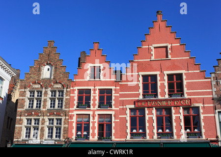Bâtiments de la place du marché, Bruges, Belgique Banque D'Images