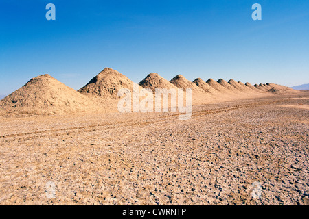 Les résidus de sel sur Bristol Dry Lake en désert de Mojave, près de Amboy, California, USA Banque D'Images