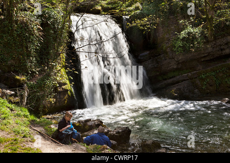 Royaume-uni, Angleterre, dans le Yorkshire, Malham, Janet's Foss cascade, accueil de Jennet, reine des fées Banque D'Images