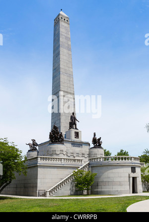 La tombe du président Abraham Lincoln, le cimetière d'Oak Ridge, Springfield, Illinois, États-Unis Banque D'Images
