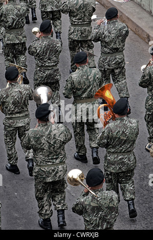 Un défilé militaire pour la célébration du jour de l'indépendance à Lima - Pérou Banque D'Images