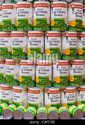 Retrouvez en conserve de haricots verts coupés Banque D'Images