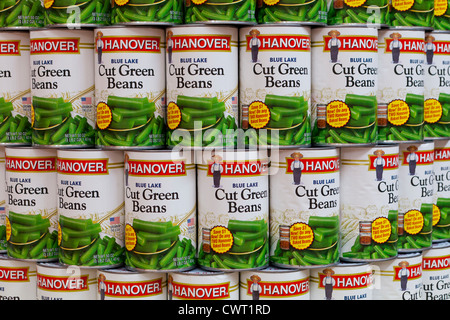 Retrouvez en conserve de haricots verts coupés Banque D'Images