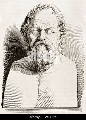 Buste de Socrate Banque D'Images