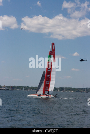 Course de Prada dans l'America's Cup World Series dans la baie de Narragansett au large de NEWPORT RI Banque D'Images