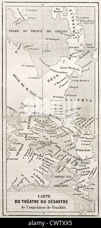 Carte ancienne de l'Arctique Banque D'Images