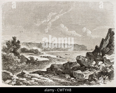 Source d'eau douce en Floreana, Galapagos Banque D'Images