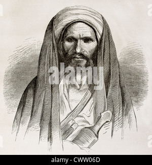 Ancien portrait gravé d'un Bédouin Banque D'Images