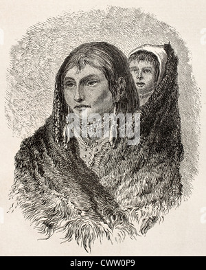 Vieille illustration de femme Sioux Banque D'Images