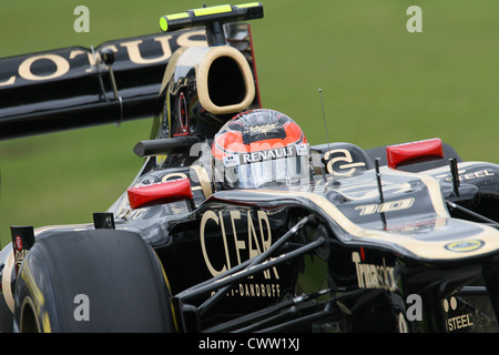 Romain Grosjean (Lotus F1) Grand Prix de Grande-Bretagne, Silverstone UK. La formule 1, F1 Banque D'Images