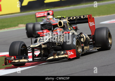 Romain Grosjean (Lotus F1) Grand Prix de Grande-Bretagne, Silverstone UK. La formule 1, F1 Banque D'Images
