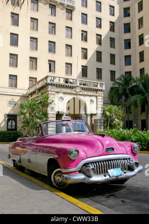 Entrée principale du Nacional de Cuba, l'hôtel Vedado, Plaza, Ciudad de la Habana, La Havane, Cuba Banque D'Images