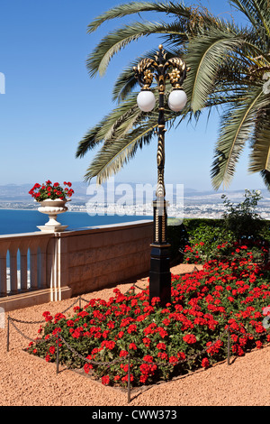 Jardins de Bahai à Haïfa, Israël Banque D'Images