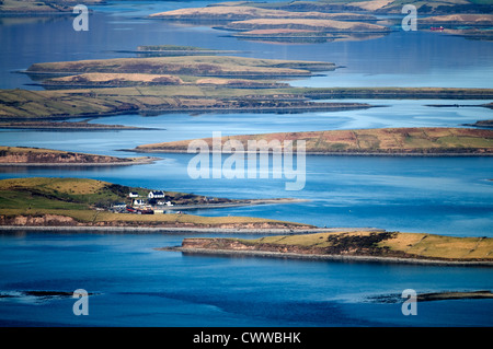 Vue aérienne de maisons en milieu rural marsh Banque D'Images