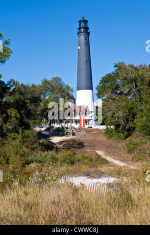 La lumière de Pensacola sur une aide à la navigation à l'entrée de Pensacola Bay à la Naval Air Station Pensacola en Floride Banque D'Images