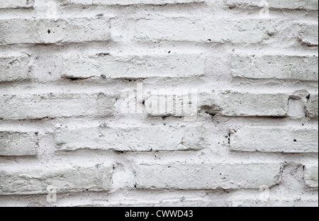 Vieux mur en brique blanche background Banque D'Images