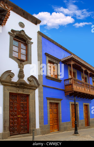 Gran Canaria Teror façades colorées en canaries Banque D'Images