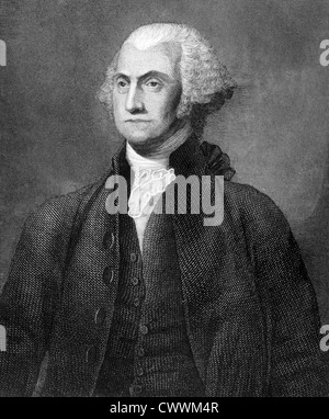 George Washington (1731-1799) sur gravure de 1859. Premier Président des États-Unis au cours de 1789-1797. Banque D'Images