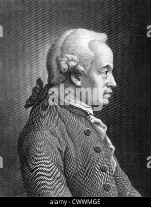 Emmanuel Kant (1724-1804) sur gravure de 1859. Philosophe allemand. Banque D'Images