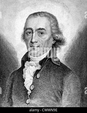 Johann Gottfried Herder (1744-1803) sur gravure de 1859. Philosophe allemand, théologien, poète et critique littéraire. Banque D'Images