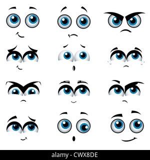 Caricature de joints avec diverses expressions, illustration Banque D'Images