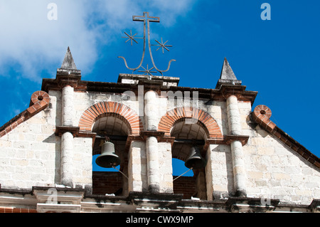 Guatemala, San Juan La Laguna. La cathédrale catholique de San Juan La Laguna lago de atitlan lac Atitlan Guatemala. Banque D'Images