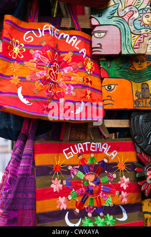 La terrasse d'un marché, Chichicastenango, Guatemala Banque D'Images